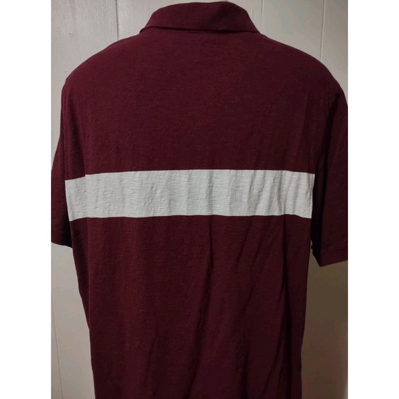 HB Polo Shirt Mens Size 4XLT Short Sleeve Pullover Casual Maroon White Collared - Picture 4 of 8